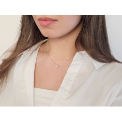 Photo of worn Faceted Circle Light Point Necklace 0.020ct - 3.70mm