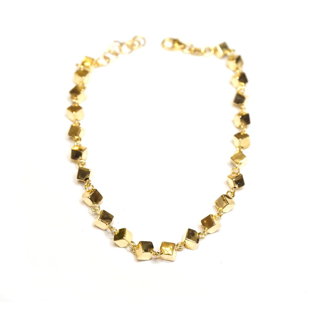 Cube bracelet in 18kt yellow gold