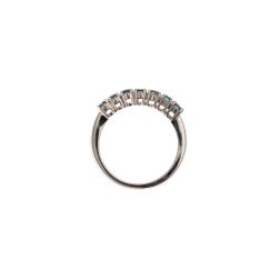 7 Blue Diamonds Ring - Width 3.6mm - White Gold