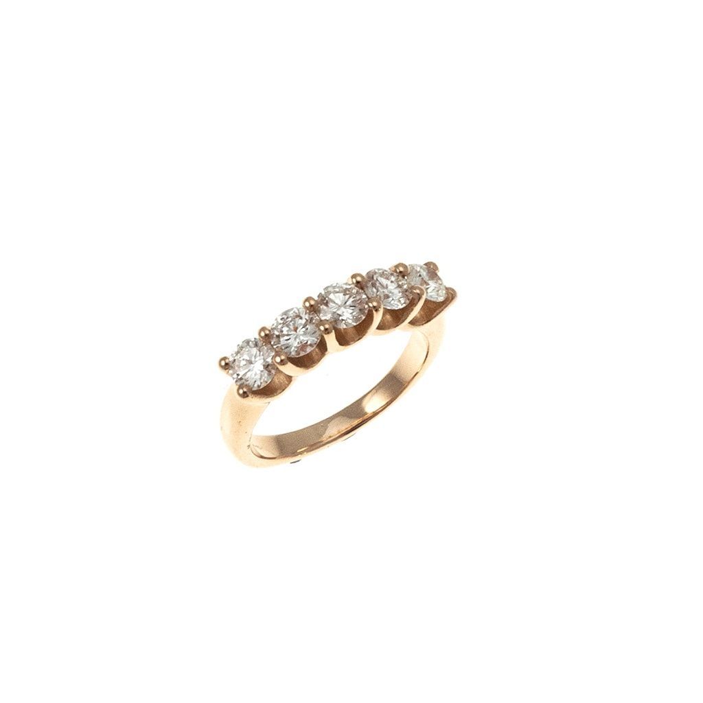 Veretta Suspended Rose Gold Ring with 5 Diamonds 0.20 carats