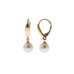 Orecchini Gancio Classico Perla Freshwater 7.5mm Oro Giallo