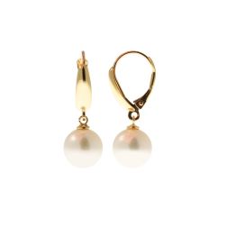 Orecchini Gancio Classico Perla Freshwater 9mm Oro Giallo