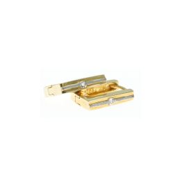 Boccole piccole squadrate con duralite oro giallo e bianco