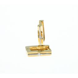Boccole piccole squadrate con duralite oro giallo e bianco