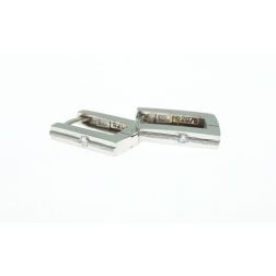 Square hoops with duralite stone in white gold
