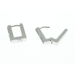 Square hoops with duralite stone in white gold