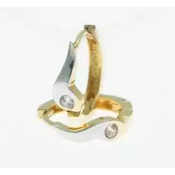 Wave Boccole piccole tonde in oro giallo e bianco