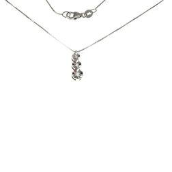 Trilogy Faceted Circle Necklace with Climbing Diamonds - Venetian chain