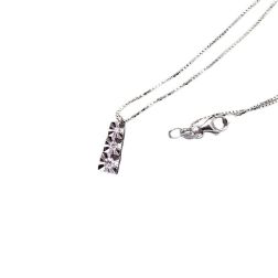 Trilogy Faceted Square Necklace with Climbing Diamonds - Venetian chain