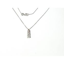 Trilogy Faceted Square Necklace with Climbing Diamonds - Venetian chain