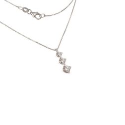 Trilogy Sparkle Necklace with Descending Diamonds in White Gold