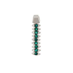 Ciondolo Navette con 9 Smeraldi e 18 Diamanti