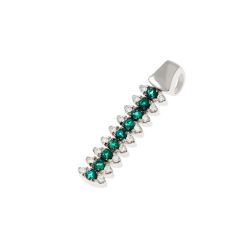Ciondolo Navette con 9 Smeraldi e 18 Diamanti