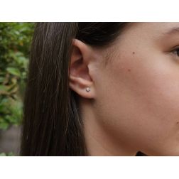 Orecchini Solitari Sparkle Diamanti 0.13ct foto indossata