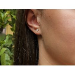 Orecchini Solitari Sparkle Diamanti 0.13ct foto indossata