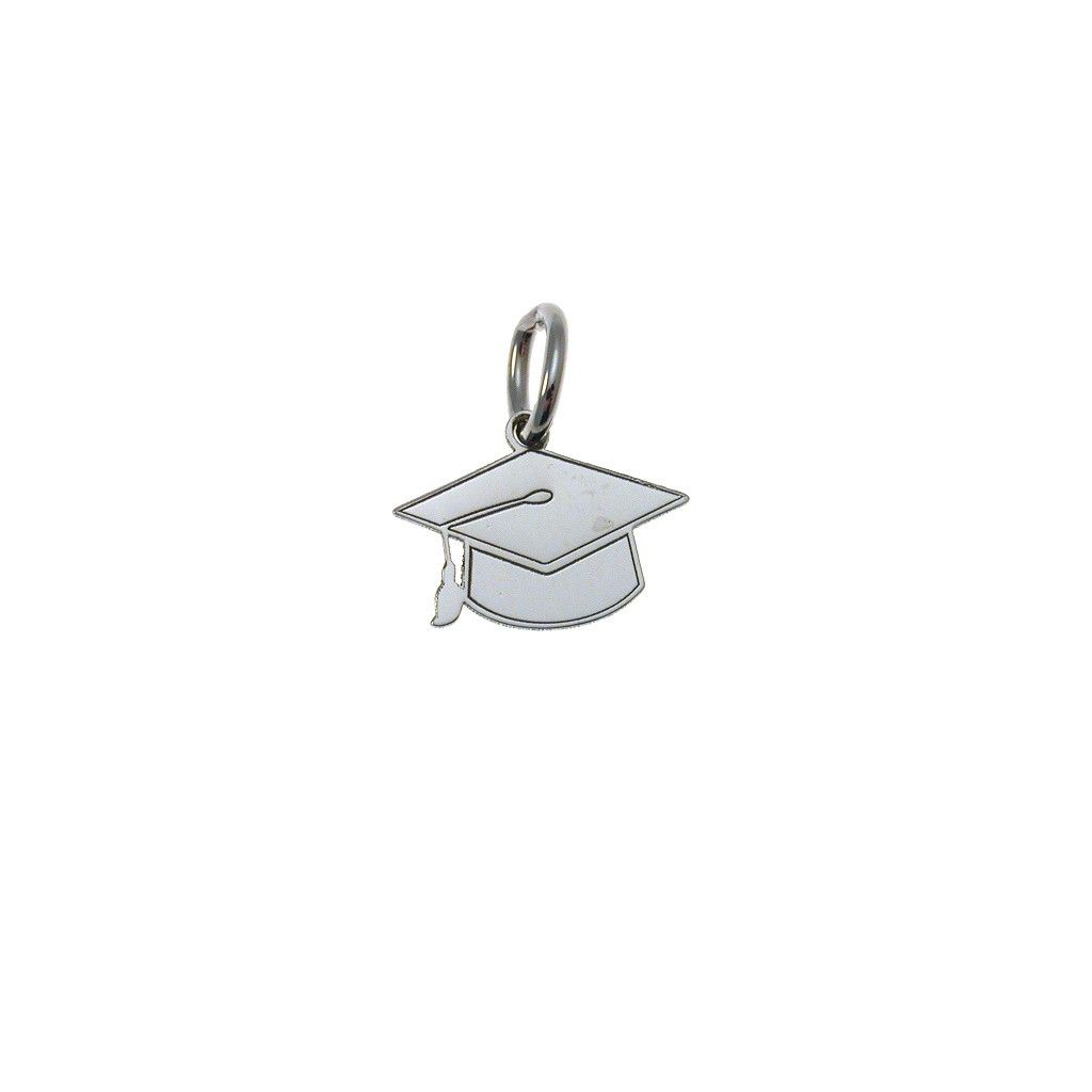 Graduation Hat Charm in 18kt white gold
