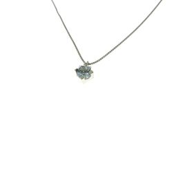 Light Point Sparkle Necklace Aquamarine Square 5mm