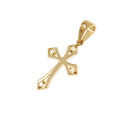 Gothic Cross Pendant in yellow Gold with Diamonds