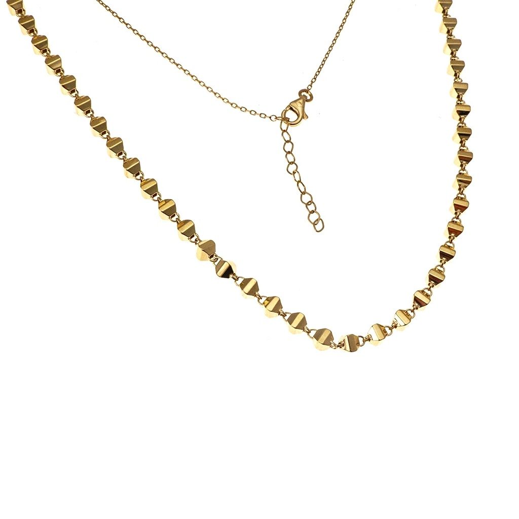 Collana a Trapezi Tridimensionali in Oro Giallo