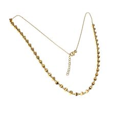 Three-dimensional trapezoid necklace in yellow gold
