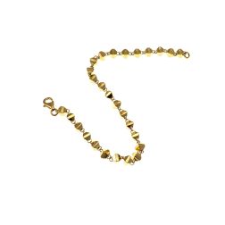 Three-dimensional trapezium-shaped bracelet in yellow gold