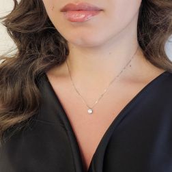 Girocollo veneta Punto Luce Simple Diamante 0.70ct/0.80ct foto indossata