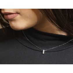 Photo of worn Trilogy Necklace 0.30ct