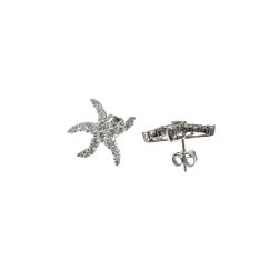 Orecchini Stella Marina con Diamanti Oro Bianco