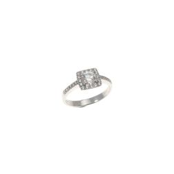 Squared Contoured Solitaire Ring Diamond 0.50ct