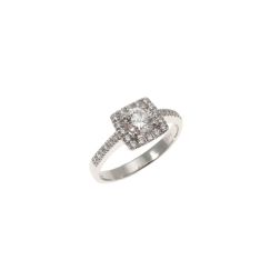 Squared Contoured Solitaire Ring Diamond 0.50ct