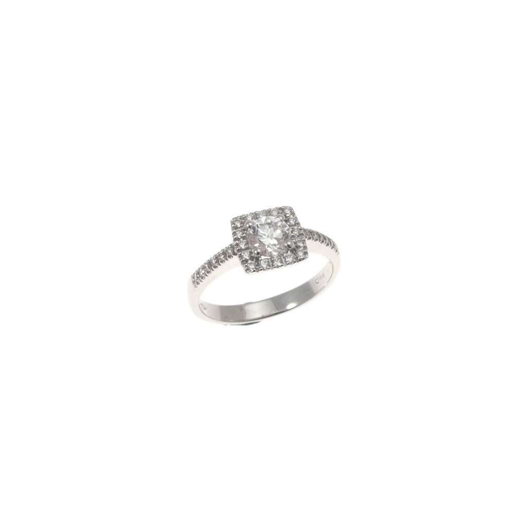 Squared Contoured Solitaire Ring Diamond 0.50ct