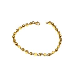 Bracciale con Cubi e Sfere in Oro Giallo