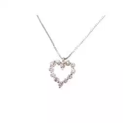 Collana con Ciondolo Cuore forato e 12 Diamanti