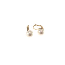 9.5mm Akoya Pearl Classic Hook Earrings in Yellow Gold