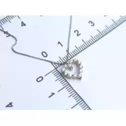 Necklace with Heart Pendant and 12 Diamonds
