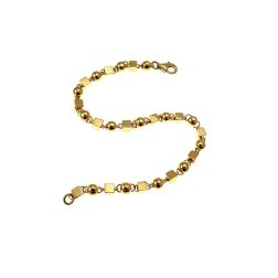 Bracciale con Cubi e Sfere in Oro Giallo