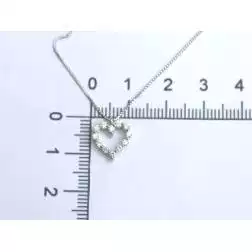 Necklace with Heart Pendant and 12 Diamonds