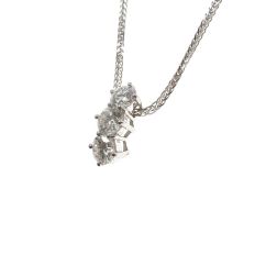 Girocollo Spiga quadra con Trilogy 1.22ct Diamanti su oro Bianco