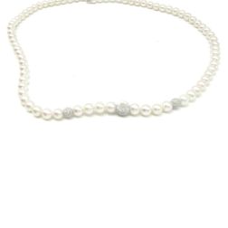 Collana Perle Scalare Oro Bianco