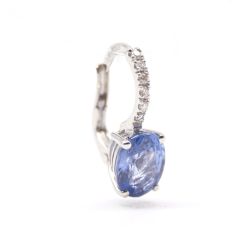 Earrings with Oval Blue Sapphire and diamonds