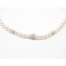 Collana Perle Scalare Oro Bianco
