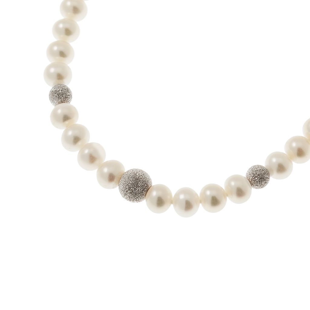 Collana Perle Scalare Oro Bianco