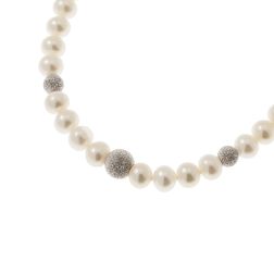 Collana Perle Scalare Oro Bianco