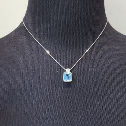 Collana Ciondolo Acquamarina Ottagonale