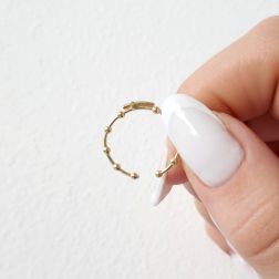 Yellow Gold Cross Rosary Ring