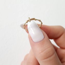 Yellow Gold Cross Rosary Ring
