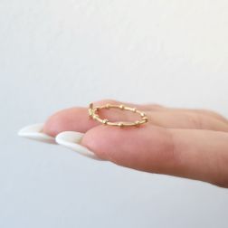 Yellow Gold Cross Rosary Ring