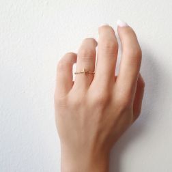Photo of worn Yellow Gold Cross Rosary Ring