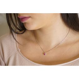 photo of worn Ruby Sun Light Point Necklace