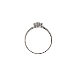 Anello Solitario Easy Flower Diamante Blu Oro Bianco